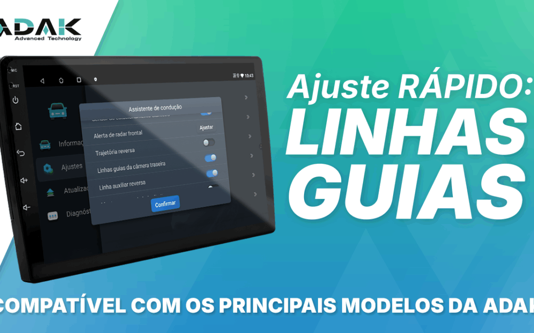 Ajuste rápido das linhas guias da câmera de ré