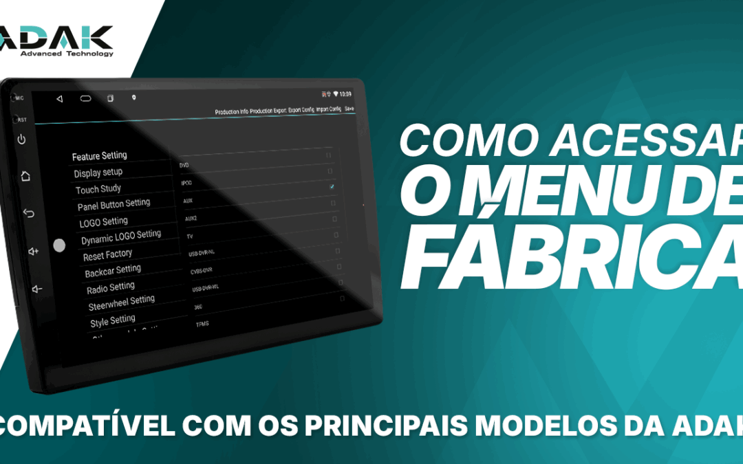 Acessando o menu de fábrica