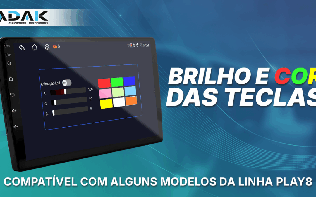 Ajustando o brilho e cor das teclas