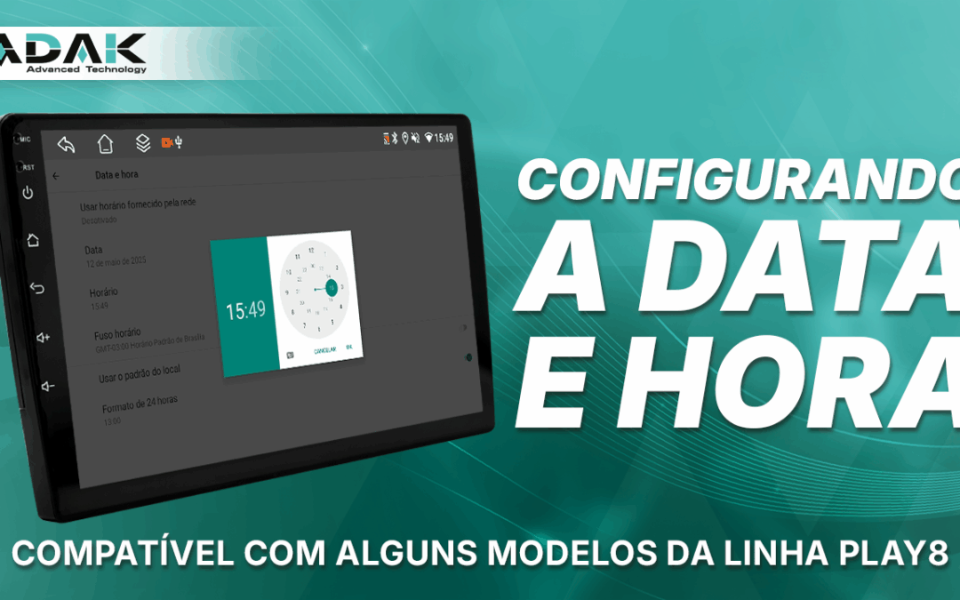 Ajuste a data e a hora no seu i-Cartablet